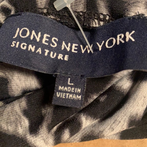 JONES NEW YORK SIG. SZ L. ANIMAL PRINT. GRAY BLACK - Picture 3 of 5